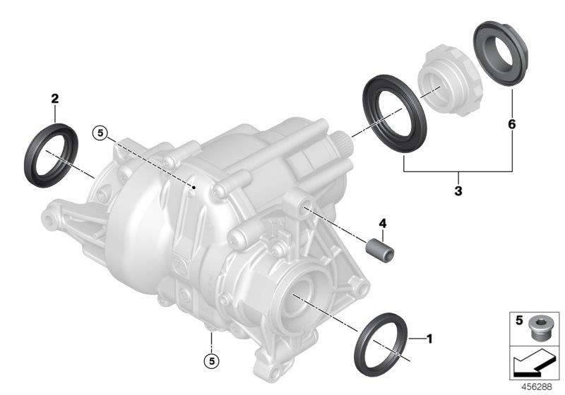 Diagram Transfer case single parts, PTO for your BMW M6  