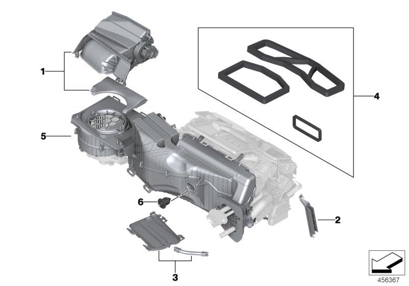 Diagram Housing parts, heater and air condit. for your BMW