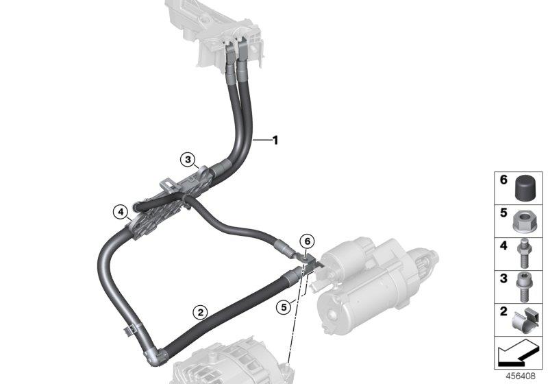 Diagram Starter cable / alternator cable for your BMW
