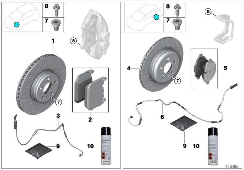 Diagram Brake service for your 2007 BMW M6   