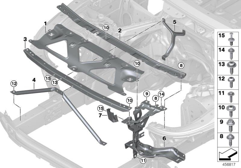 Diagram FRONT PANEL for your 2023 BMW X3  30eX 