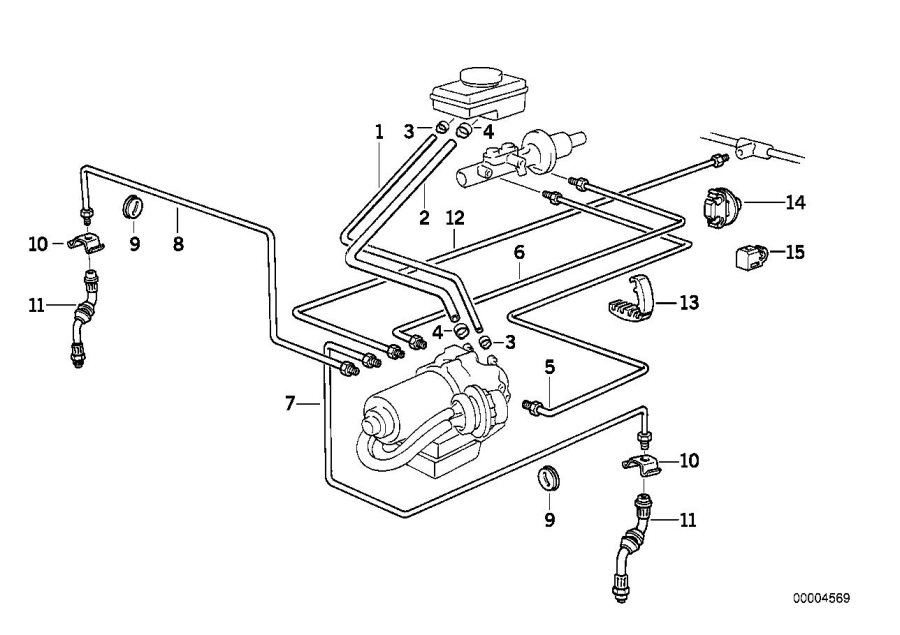 Diagram Brake pipe front abs for your 2017 BMW M4 GTS   