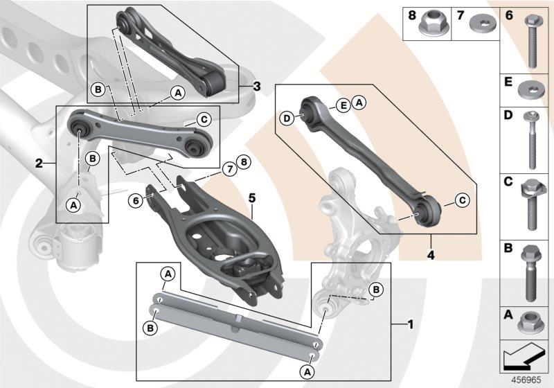 Diagram Repair kits for suspension arms/struts for your BMW