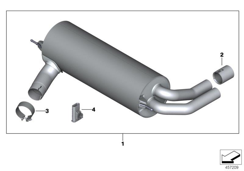 Diagram BMW M Performance silencer for your 2018 BMW M3   
