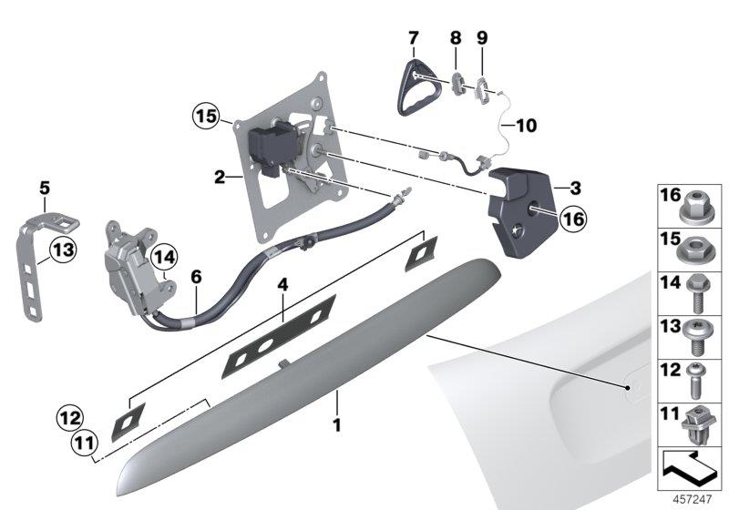 Diagram TRUNK LID/CLOSING SYSTEM for your MINI