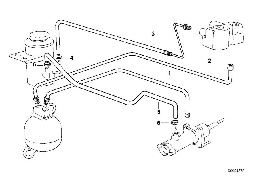 Diagram Oil circuit of power brake unit for your BMW