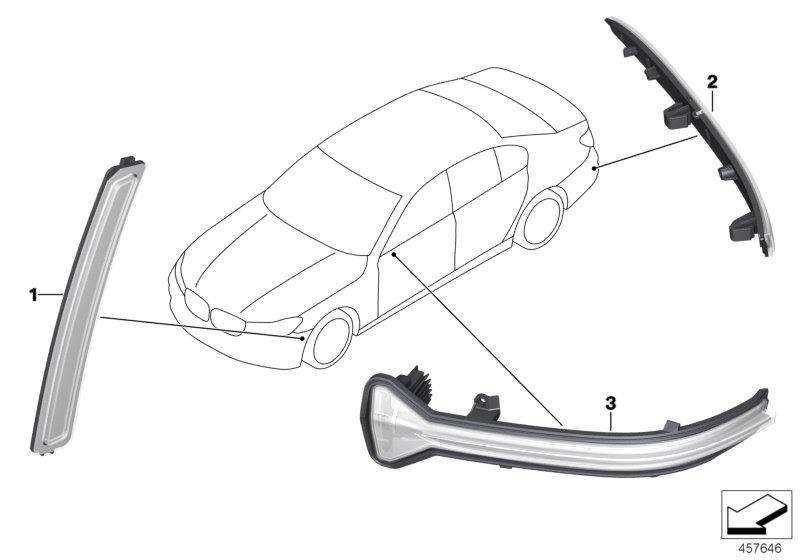 Diagram Reflector/auxiliary turn signal lamp for your 1988 BMW M6   