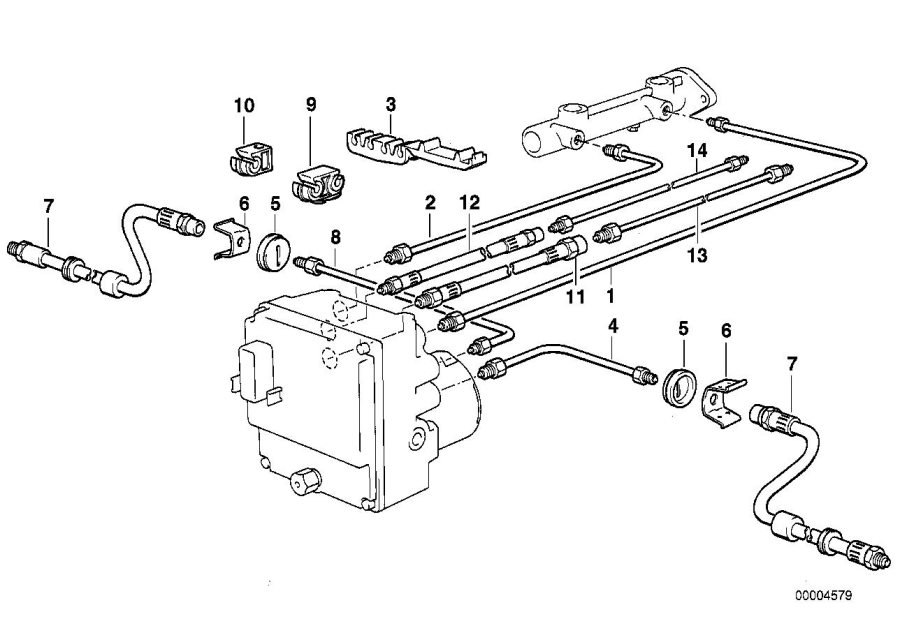 Diagram Brake pipe front ABS/ASC+T for your 2009 BMW M6   