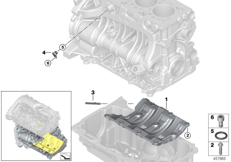 Diagram Engine Block Mounting Parts for your 1988 BMW M6   