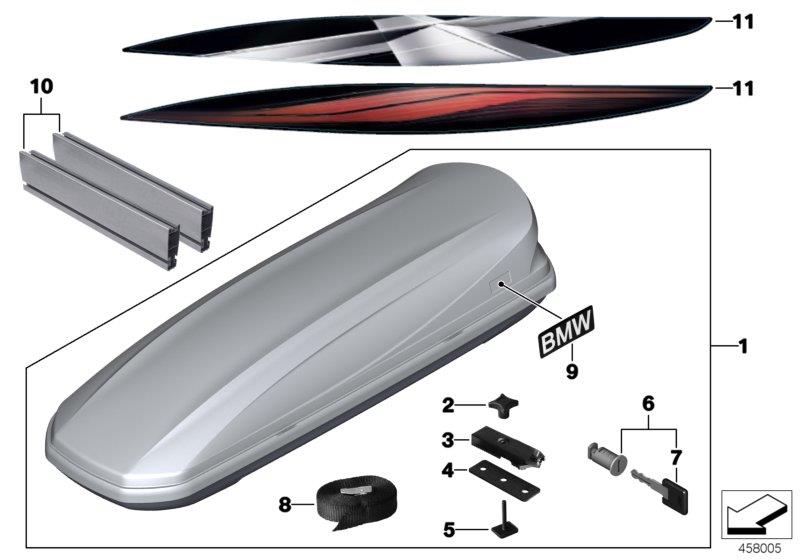 Diagram Roof box 460 for your BMW