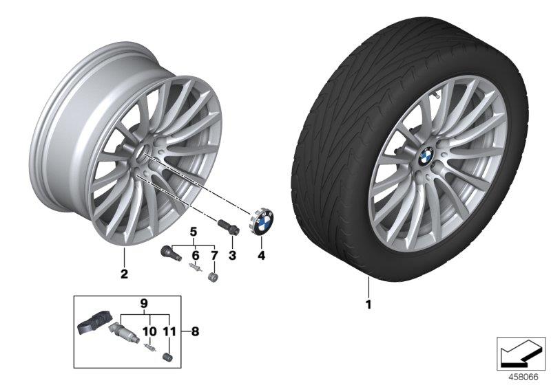Diagram BMW LA wheel multi-spoke 619 - 18"" for your 2018 BMW 530e   