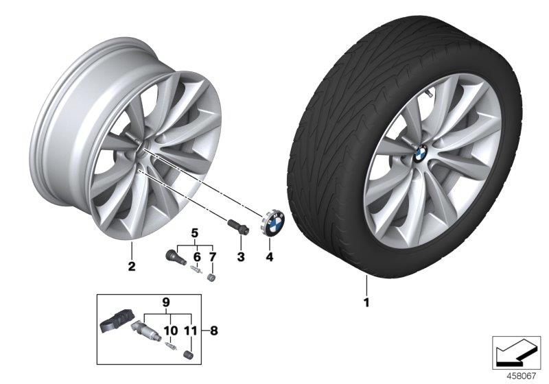Diagram BMW LA wheel V-spoke 642 - 18"" for your 2021 BMW 750iX   