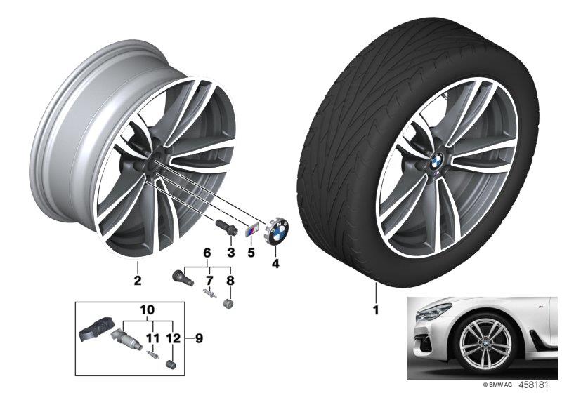 Diagram BMW LA wheel double spoke 647M - 19"" for your 2021 BMW 750iX   