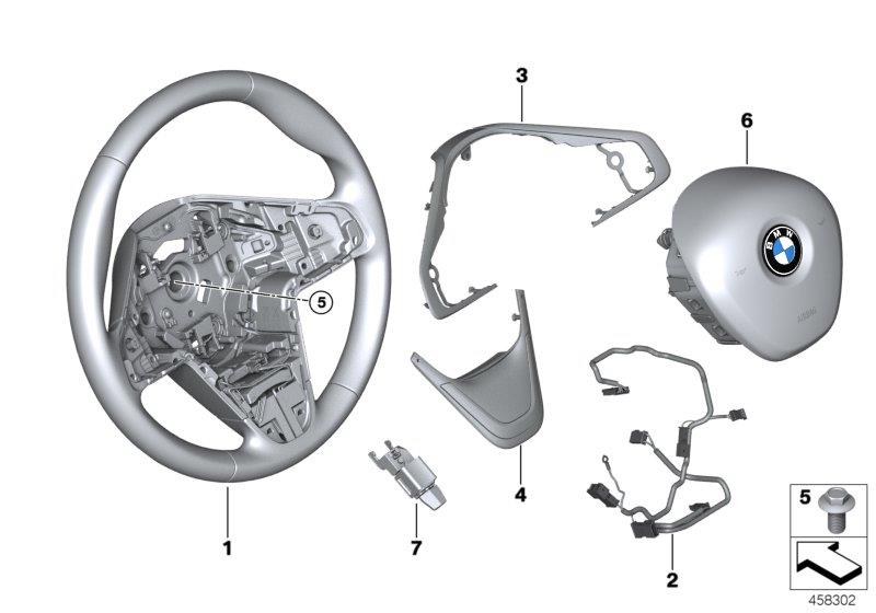 Diagram Airbag sports steering wheel for your 2023 BMW X3  30eX 