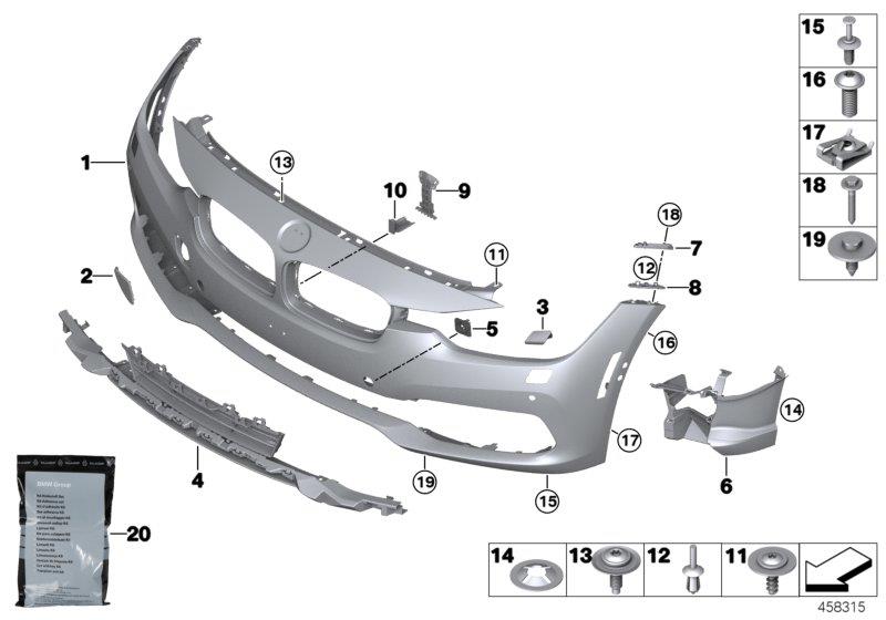 Diagram Trim cover, front for your BMW 328d  