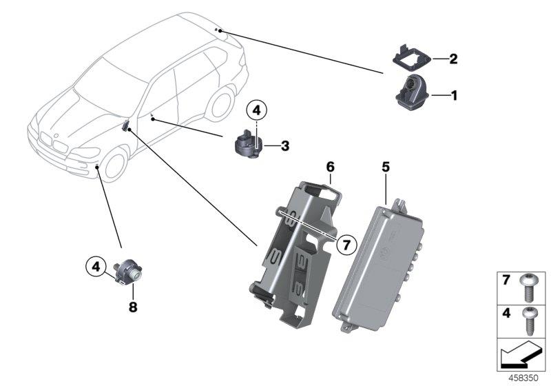Le diagramme Caméra de recul avec Top et Side View pour votre BMW