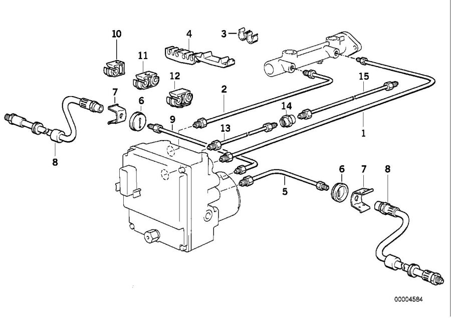 Diagram Brake pipe front abs for your 2009 BMW M6   