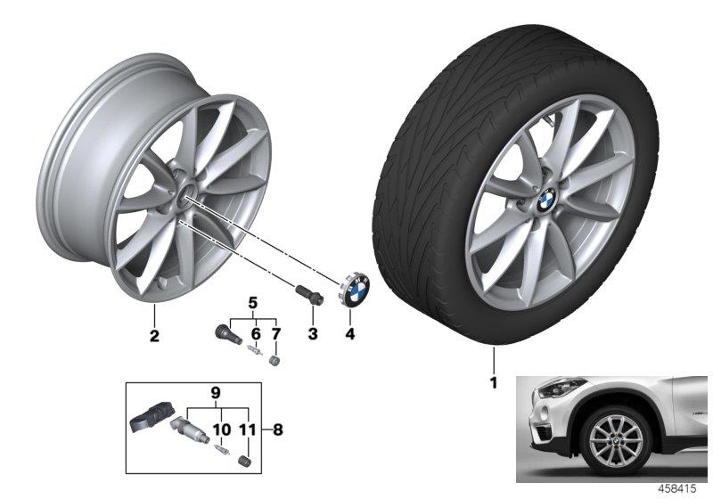 Le diagramme Roue alliage BMW rayons en V 560 - 17"" pour votre BMW X1  