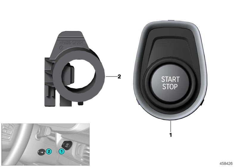 Diagram Switch, Start-Stop and ring antenna for your BMW