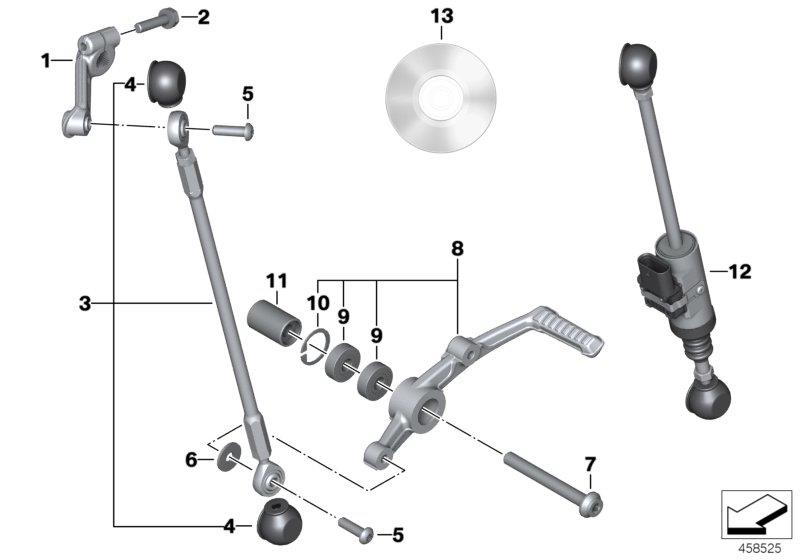 Diagram Outside shift-control components for your BMW