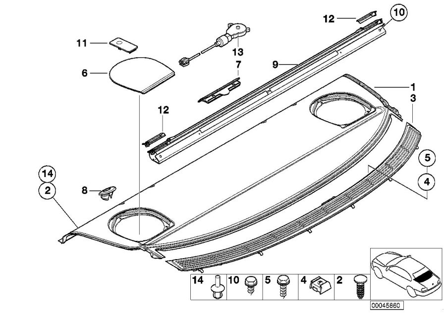 Diagram Rear window shelf / sun blind electr. for your 2021 BMW X1   