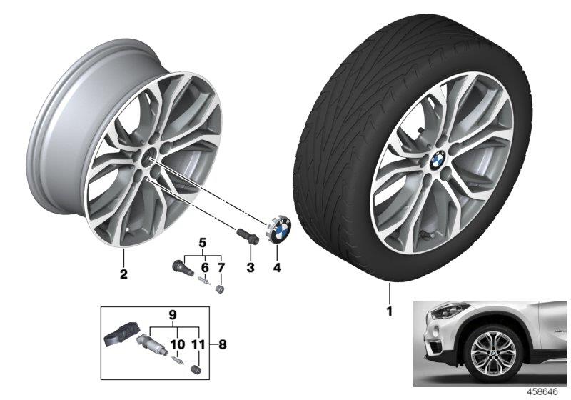 Diagram BMW LA wheel Y-spoke 566 - 18"" for your BMW X1  