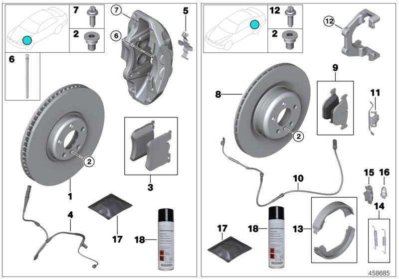 Diagram Brake service for your 2013 BMW