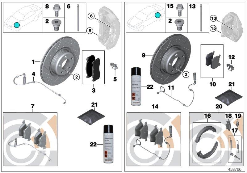 Diagram Brake service for your 2006 BMW M5   