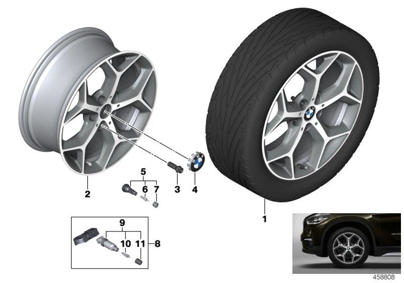 Diagram BMW LM wheel Y-spoke 569 - 18" for your BMW X1  
