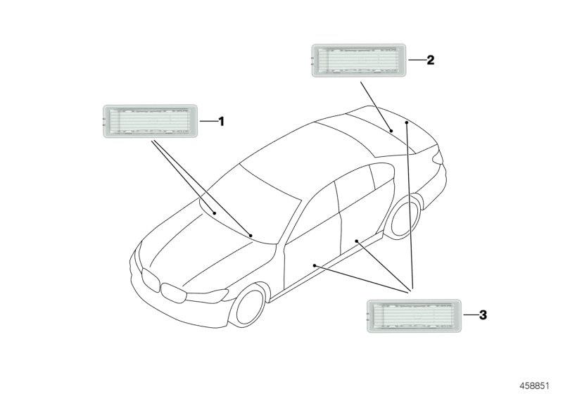 Diagram Various interior lights for your 2002 BMW 320i   