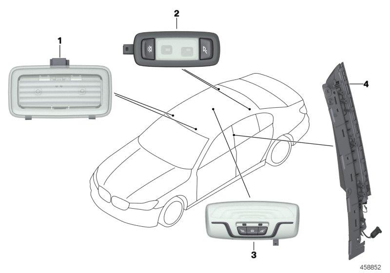 Diagram Various interior lights for your 2012 BMW M6   