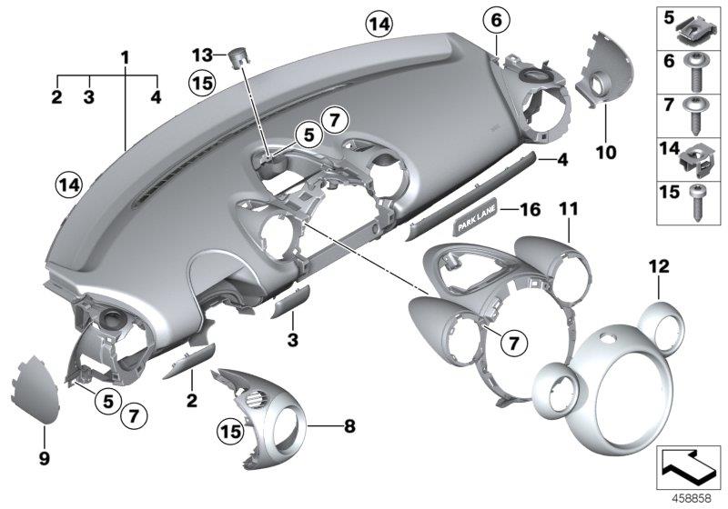 Diagram Trim panel dashboard for your MINI