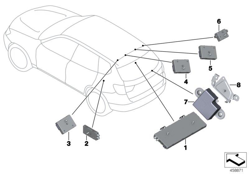 Le diagramme Pièces d"antenne Diversity pour votre BMW