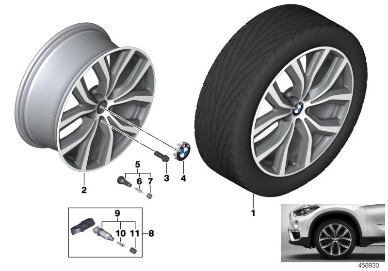 Diagram BMW LM wheel Y-spoke 511 - 19" for your BMW X1  