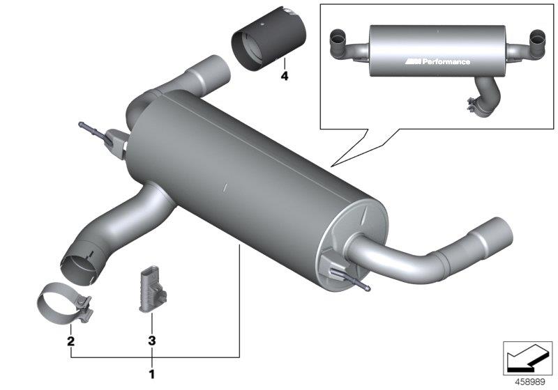 Diagram BMW M Performance silencer for your 1976 BMW 530i   