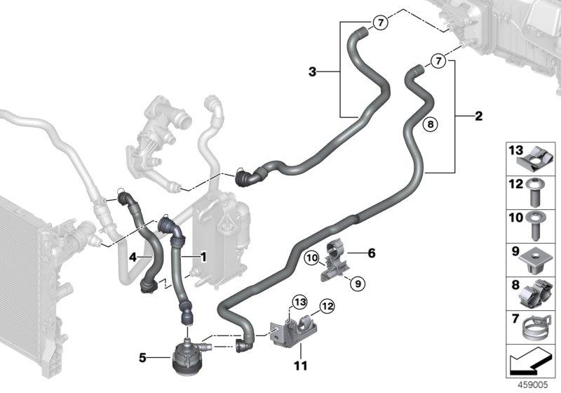 Diagram Cooling water hoses for your 2007 BMW M6   