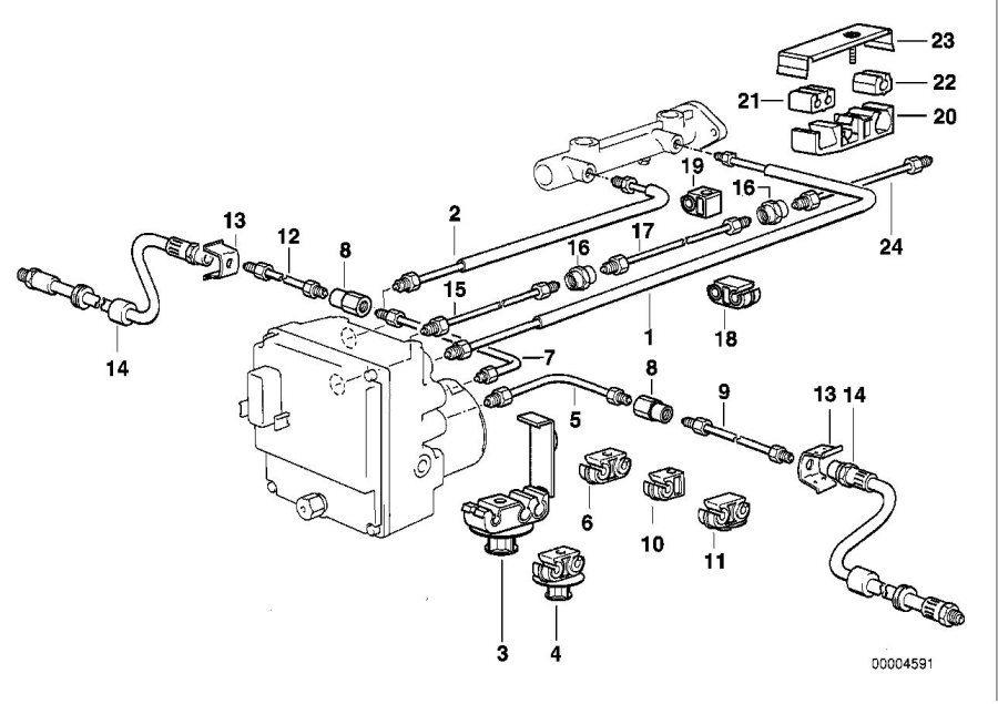 Diagram Brake pipe front abs for your 2008 BMW X3   