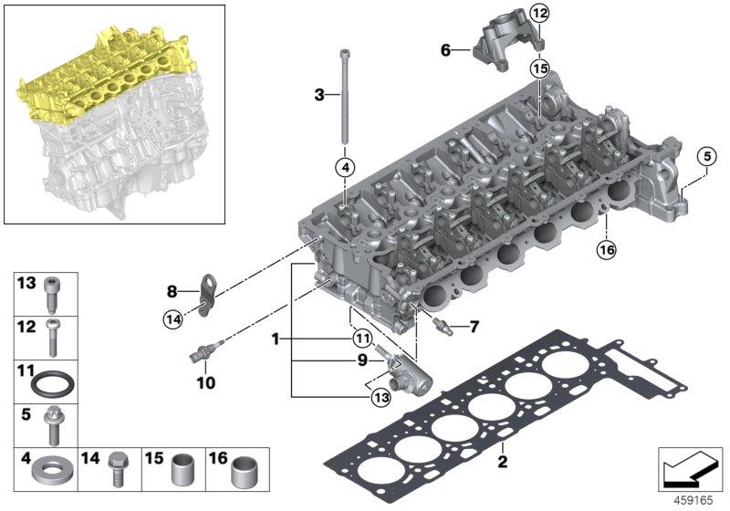 Diagram Cylinder Head/Mounting parts for your BMW