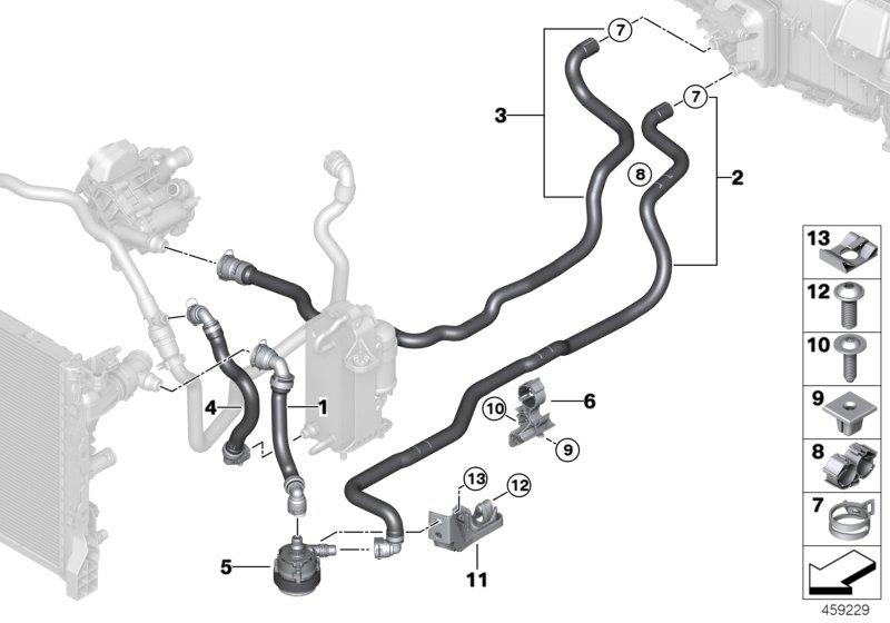 Diagram Cooling water hoses for your 2007 BMW M6   