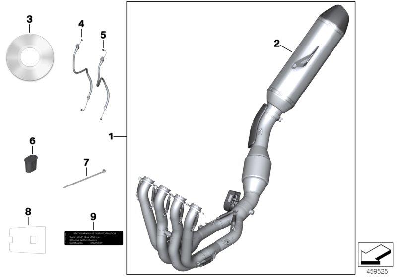 Diagram HP titanium exhaust system for your 2015 BMW S1000RR   