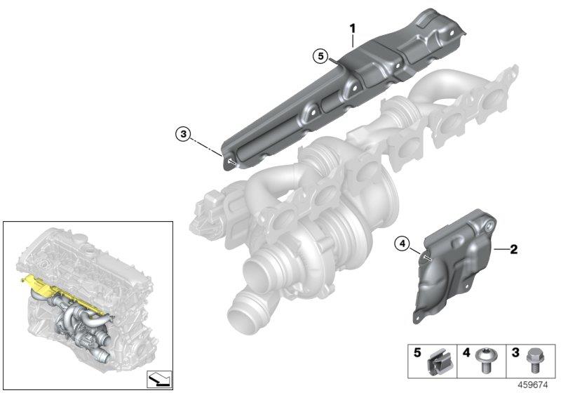 Diagram Exhaust turbocharger heat shield for your BMW