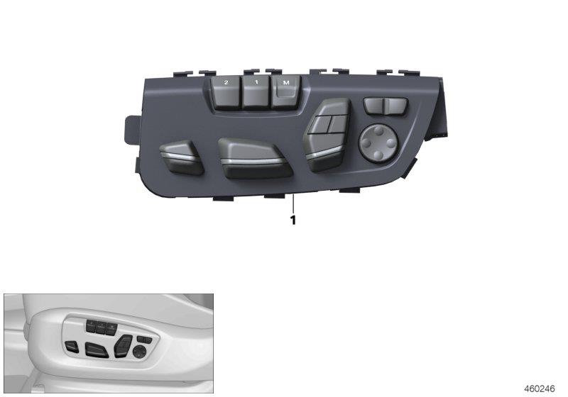 Diagram Seat adjust.switch mem.front passenger for your BMW