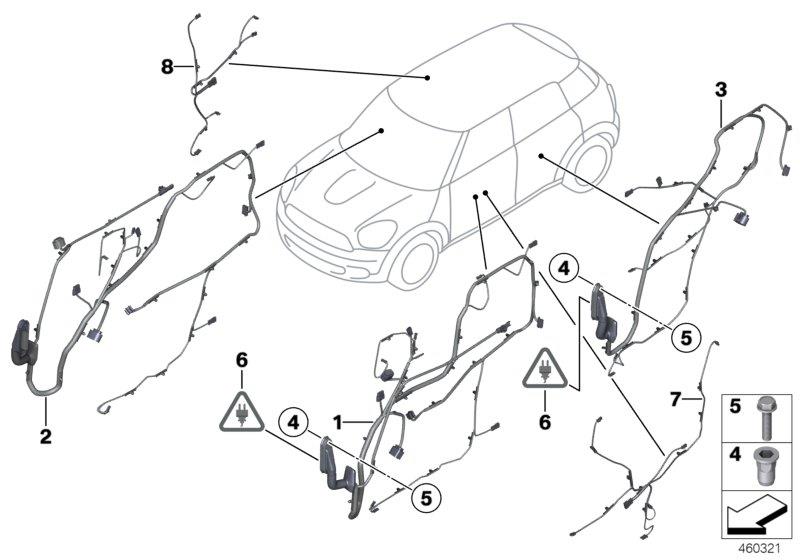 Diagram Door wiring harness for your MINI