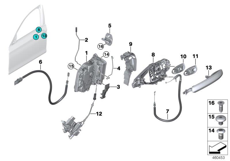 Diagram Locking system, door, front for your 2009 BMW M6   