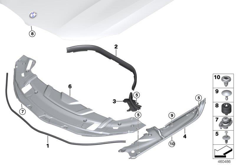 Diagram Hood seals for your BMW