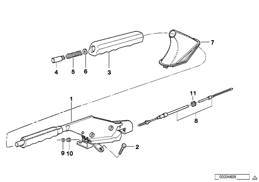 Diagram Handbrake lever for your 2004 BMW X3  3.0i 