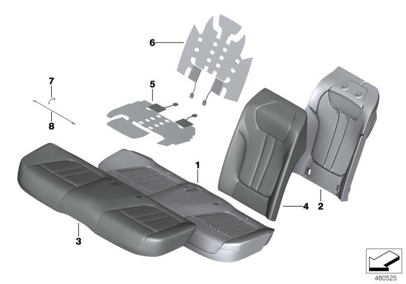 Diagram Seat rear, upholstery & cover base seat for your 2007 BMW M6   