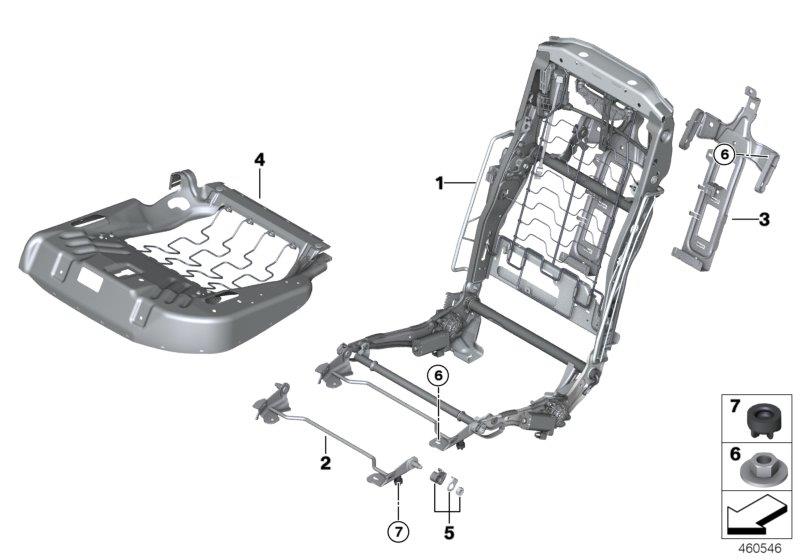 Diagram Seat, rear, seat frame, Comfort seat for your 2009 BMW M6   