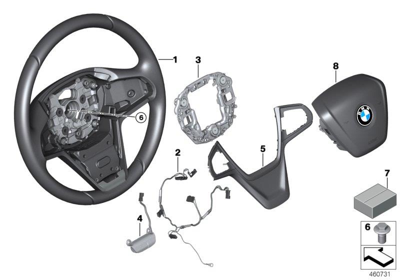 Diagram Leather steering wheel for your BMW