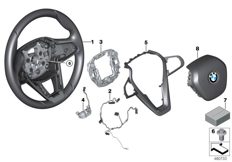 Diagram Airbag sports steering wheel multifunct. for your 2016 BMW 330e   